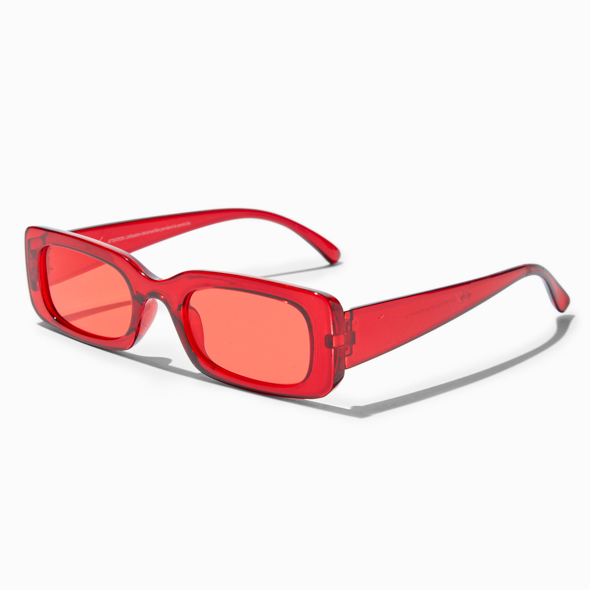 Red rectangle sunglasses hot sale