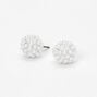 White Pearl Fireball Stud Earrings,