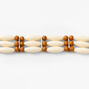 Ivory &amp; Brown Wooden Tribal Choker Necklace -,