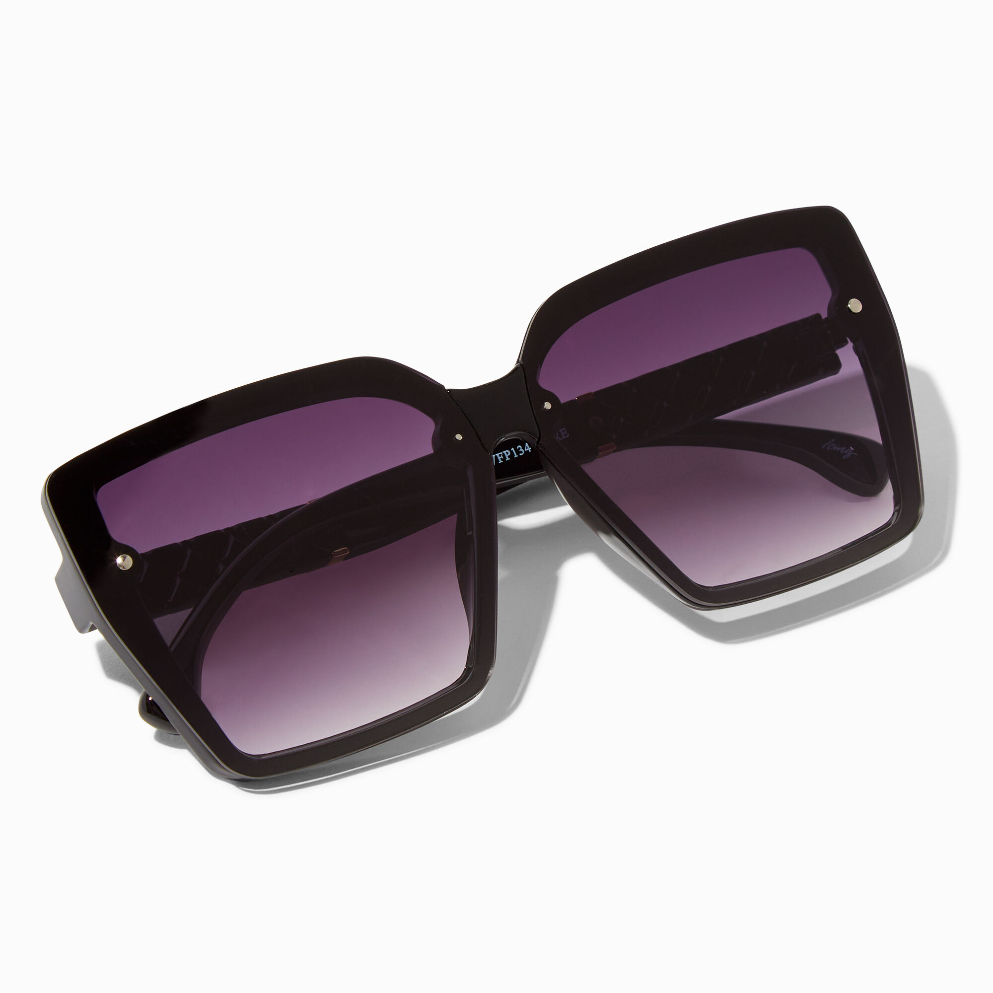 Black Quilted Shield Sunglasses