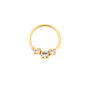 Gold-tone Sterling Silver Triple Crystal 20G Helix Hoop Earring,