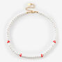 Lucky Mushroom Beaded Pearl Choker Necklace,