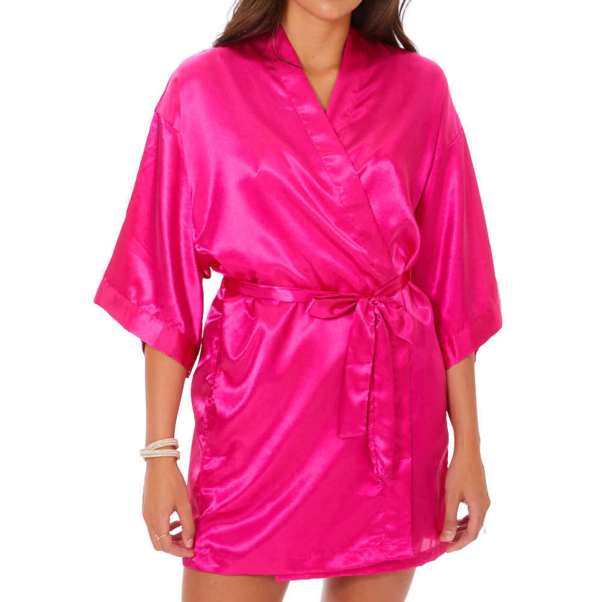 pink satin bridesmaid robes