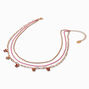 Gold-tone Pink Butterfly Multi-Strand Necklace ,