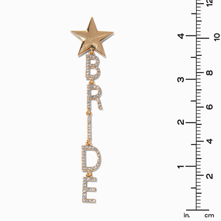 Gold Bride Embellished 4&quot; Drop Earrings,