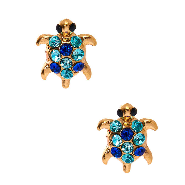 Gold-Toned Turtle Stud Earrings,