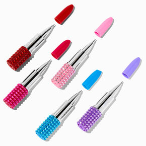 Lipstick-Shaped Bling Pen Set in Lips Case,