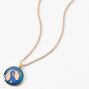 Gold Round Mood Zodiac Pendant Necklace - Aquarius,