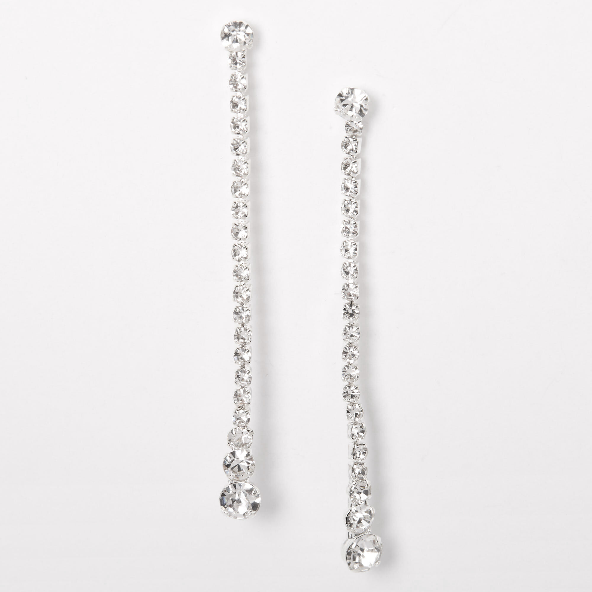 Silver linear drop deals earrings