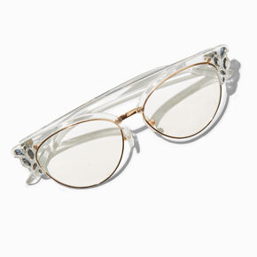 Gemstone Cat Eye Clear Lens Frames,