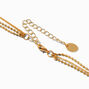 Gold Cubic Zirconia Confetti Multi-Strand Chain Necklace,