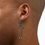 Glittery Jointed Skeleton 4&quot; Drop Earrings,