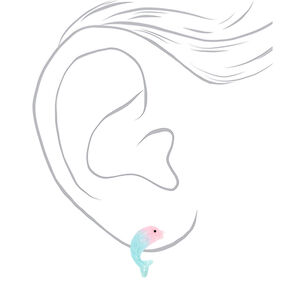 Sterling Silver Post Pastel Ombr&eacute; Dolphin Stud Earrings,