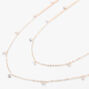 Rose Gold Cubic Zirconia Multi Strand Necklace,