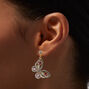 Gold Crystal Butterfly 1&quot; Drop Earrings,