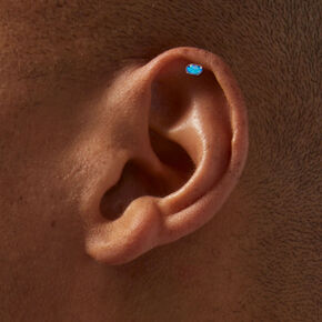 Sterling Silver AB Shaped Stud 16G Helix Earrings - 6 Pack,