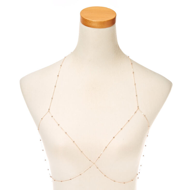 Rose Gold-Tone Criss-Cross Body Chain,