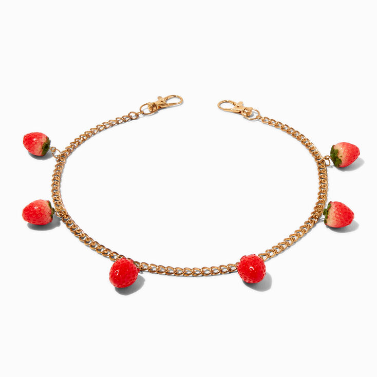 Red Strawberry Charms Jean Chain,