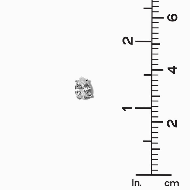 ICING Select Sterling Silver 8MM Cubic Zirconia Pear Stud Earring,