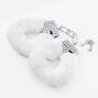 Embellished Furry White Handcuffs,
