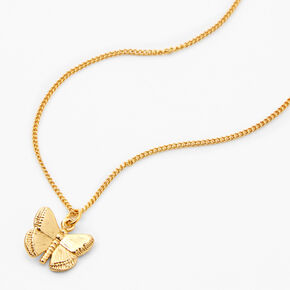 18kt Gold Plated Refined Butterfly Pendant Necklace,