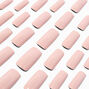 Glossy Rose Long Square Vegan Faux Nail Set - 24 Pack,