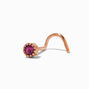 18K Rose Gold Plated Titanium Purple 20G Nose Stud,