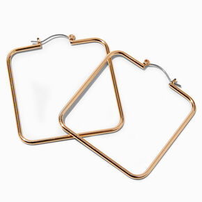 Gold-tone Square 50MM Hoop Earrings,