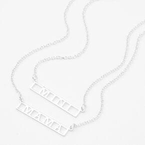 Silver Mini &amp; Mama Pendant Necklaces - 2 Pack,
