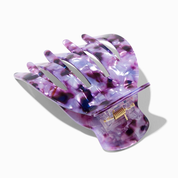 Pearlized Tortoiseshell Yoga Hair Claw - Purple,