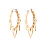 Gold 30MM Leaf Hoop Earrings,