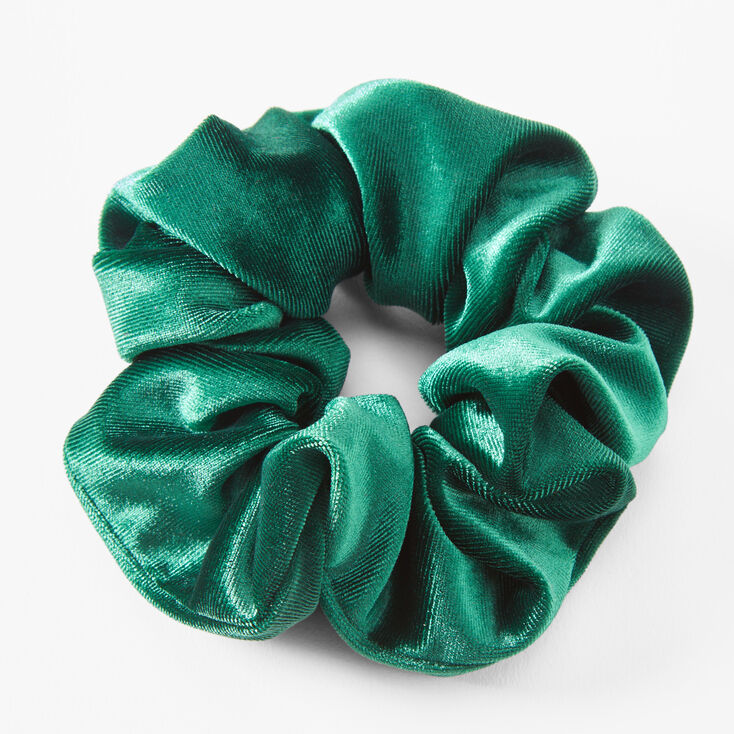 Emerald Green Medium Velvet Hair Scrunchie,