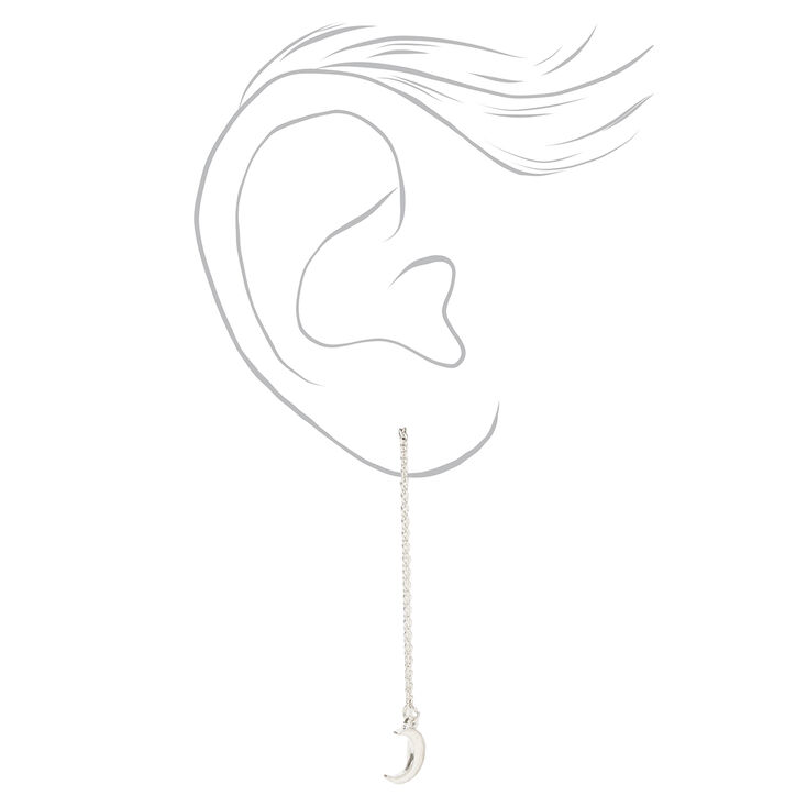 Silver Celestial 2&quot; Threader Drop Earrings - 3 Pack,