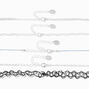 Blue Lapis Mystical Gem &amp; Silver Hamsa Choker Necklaces - 5 Pack,