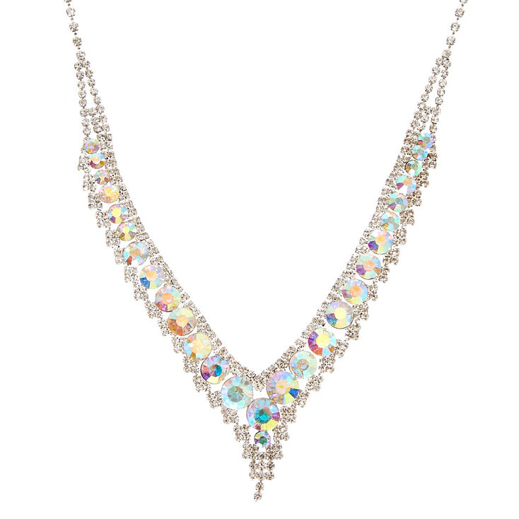 Iridescent Kate Crystal V Necklace,