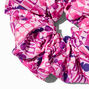 Giant Silky Purple Geometric Print Hair Scrunchie,