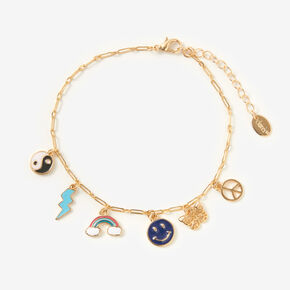 Gold 90&#39;s Charm Chain Anklet,