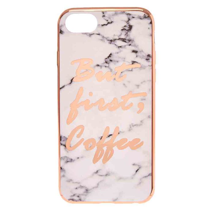 Coffee First Marble Print Phone Case,