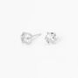 Sterling Silver Cubic Zirconia 6MM Round Stud Earrings,