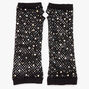Rhinestone Fishnet Arm Warmers - Black ,