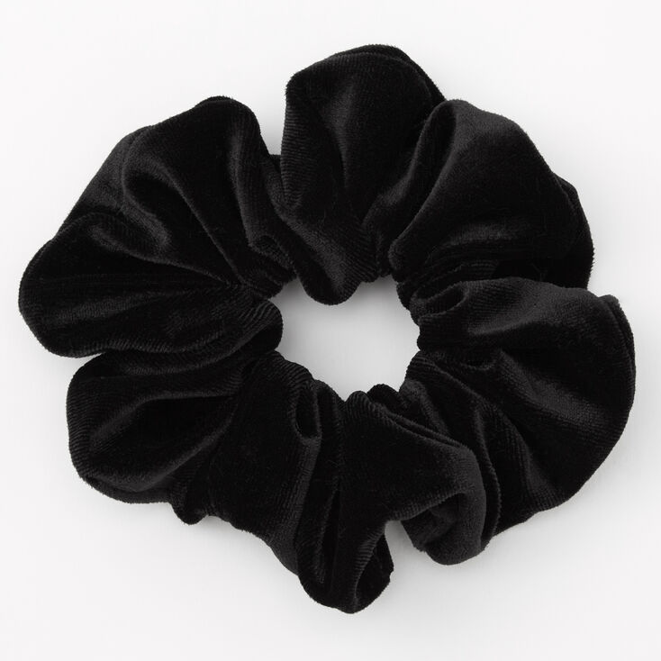 Medium Black Velvet Hair Scrunchie,