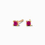 Icing Select 18k Yellow Gold Plated Fuchsia Cubic Zirconia 2MM Round Stud Earrings,