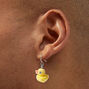 Yellow Rubber Ducky Flocked Drop Earrings,