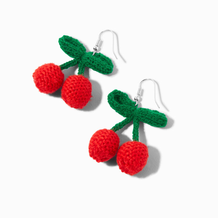 Crochet Cherries 1.5&quot; Drop Earrings,