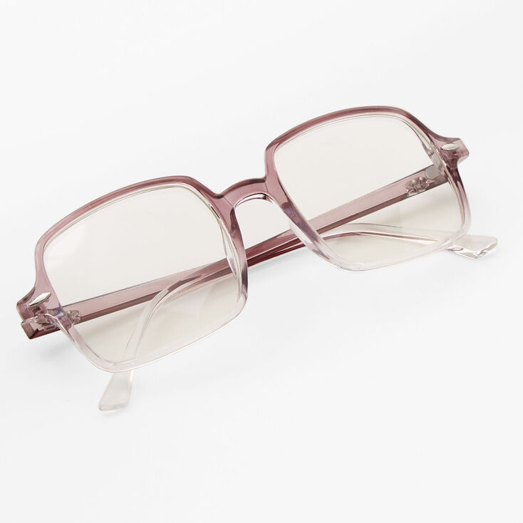 Purple Fade Rectangle Clear Lens Frames,