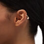Gold 20G Crystal Faux Pearl Cartilage Clicker Earring,