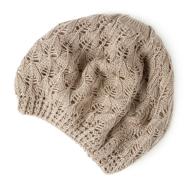 Light Gray Teardrop Knit Beret,