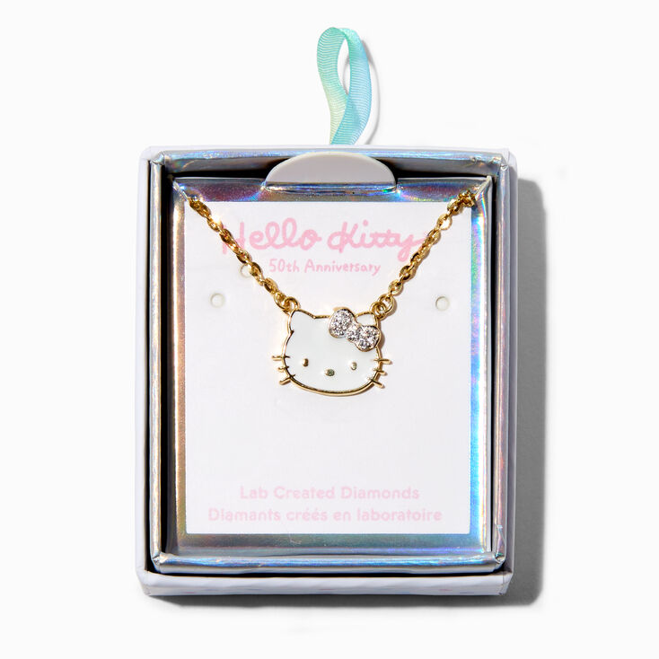 Hello Kitty® 50th Anniversary Icing Exclusive Sterling Silver 3/8 ct. tw.  Lab Grown Diamond & Enamel Pendant Necklace