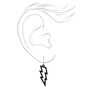 Matte Black 1&quot; Lightning Bolt Drop Earrings,