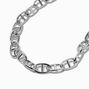 Silver-tone Chunky Pop Tab Chain Necklace,